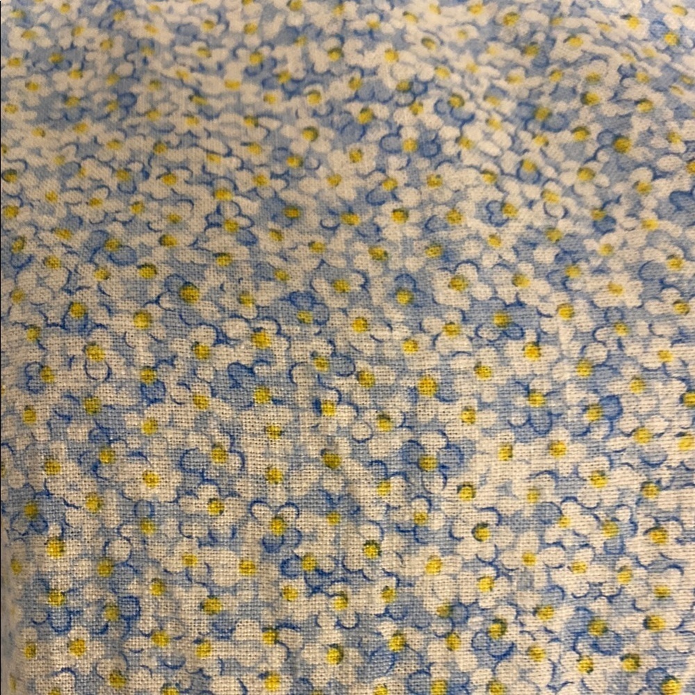 Liz Claiborne Dress Maxi V-Neck Sleeveless Linen Ditzy Floral Blue Yellow 10 - Picture 4 of 10